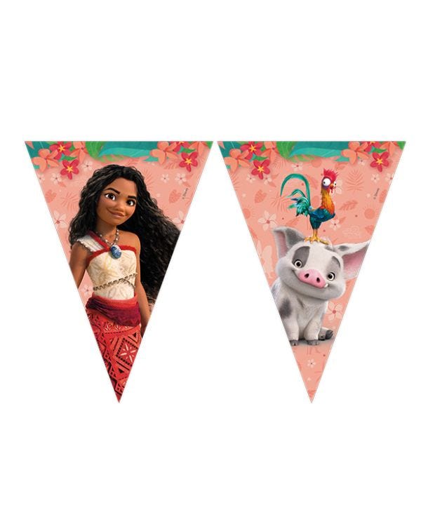 Disney Moana Party Paper Flag Bunting - 2.3m