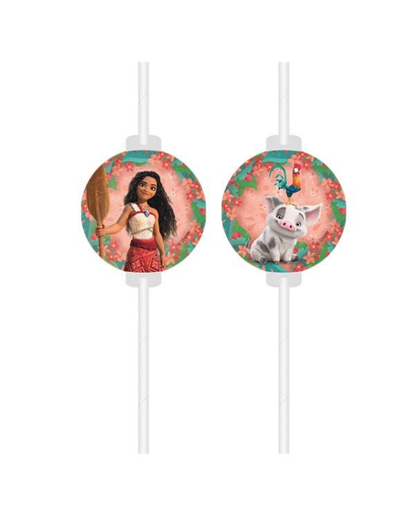 Disney Moana Party Paper Straws (4pk)