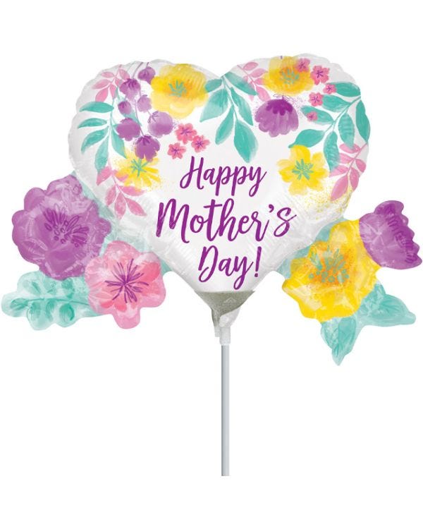Happy Mother&#039;s Day Floral Mini Air-Filled Balloon - 9&quot; Foil