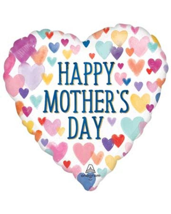 Happy Mother&#039;s Day Hearts Balloon - 18&quot; Foil