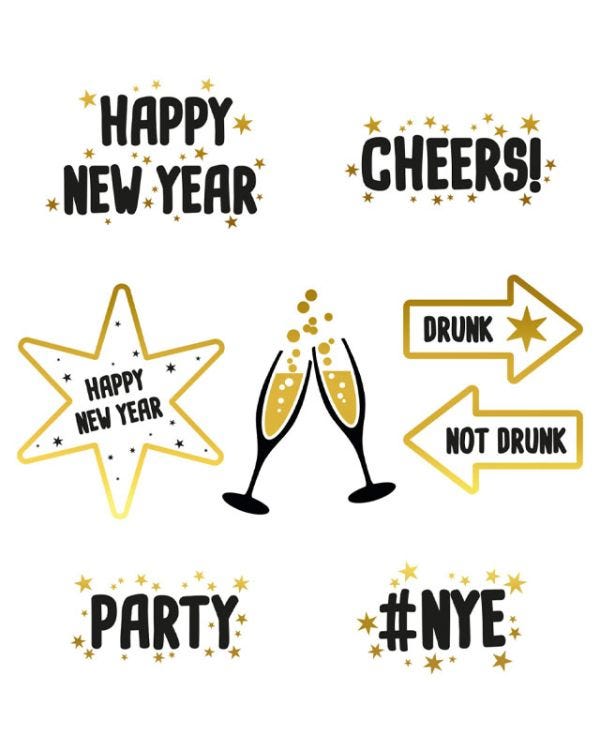 Happy New Year Window Stickers (8pk)