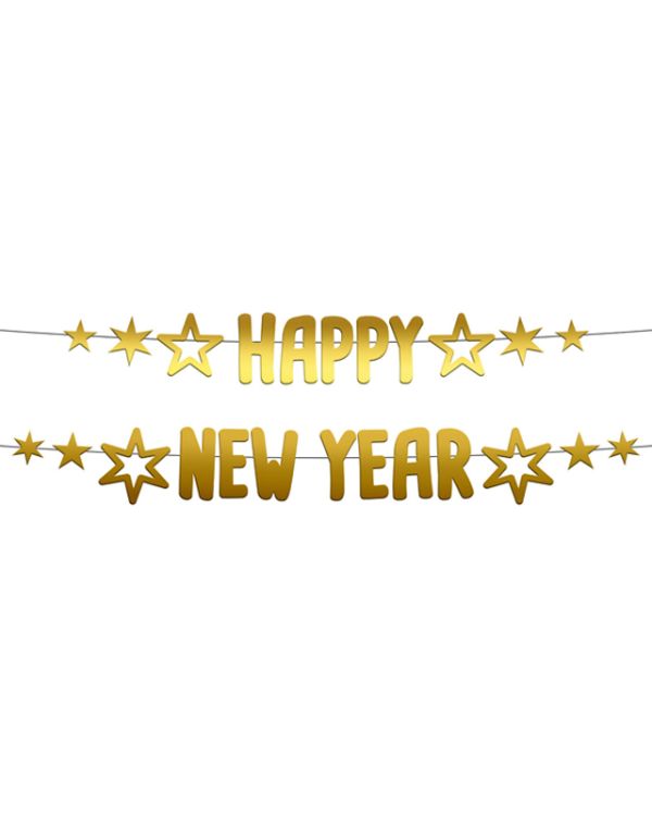 Gold Happy New Year Banner - 1.5m