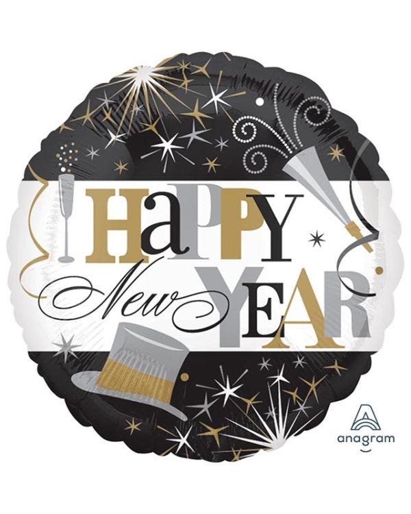 Elegant Happy New Year Balloon - 18&quot; Foil