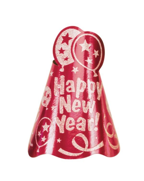 Red &quot;Happy New Year!&quot; Hat - 23cm Tall
