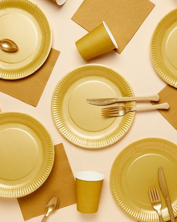 Gold Matte Party Tableware