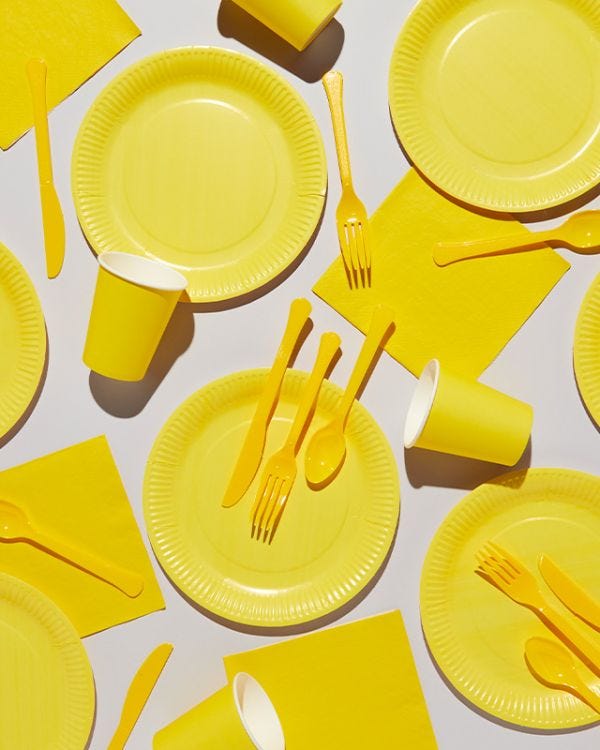 Yellow Party Tableware