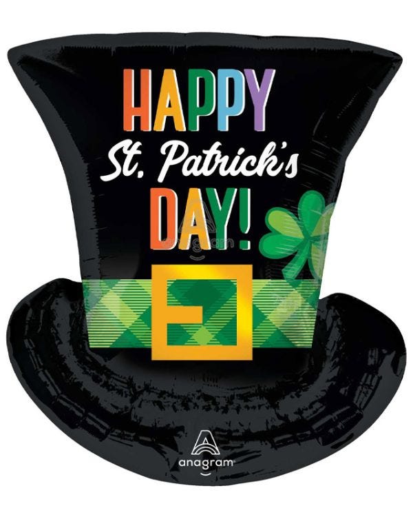 St Patrick&#039;s Day Top Hat Foil Balloon -24&quot;