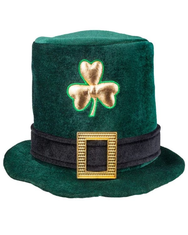 St Patrick&#039;s Day Shamrock Fabric Top Hat