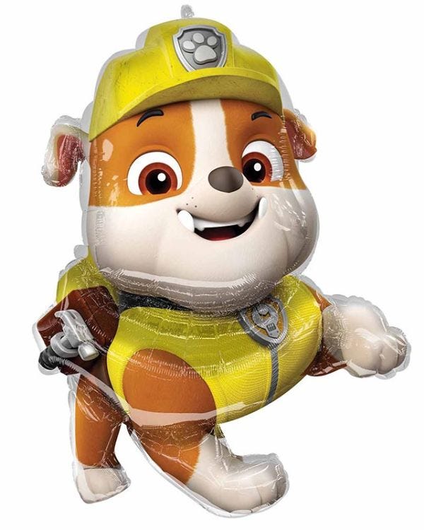 Paw Patrol Rubble Supershape Balloon - 32&quot; x 25&quot; Foil