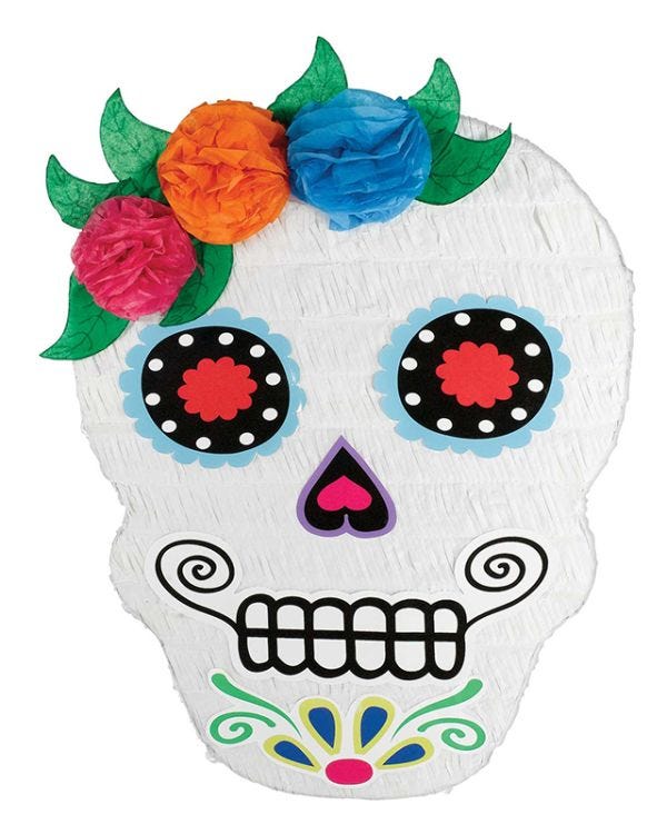 Halloween Sugar Skull PiÃ±ata 53cm x 38cm