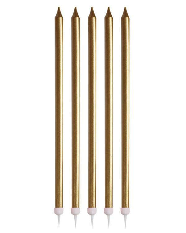 Pick &amp; Mix Gold Tall Candles - 14cm