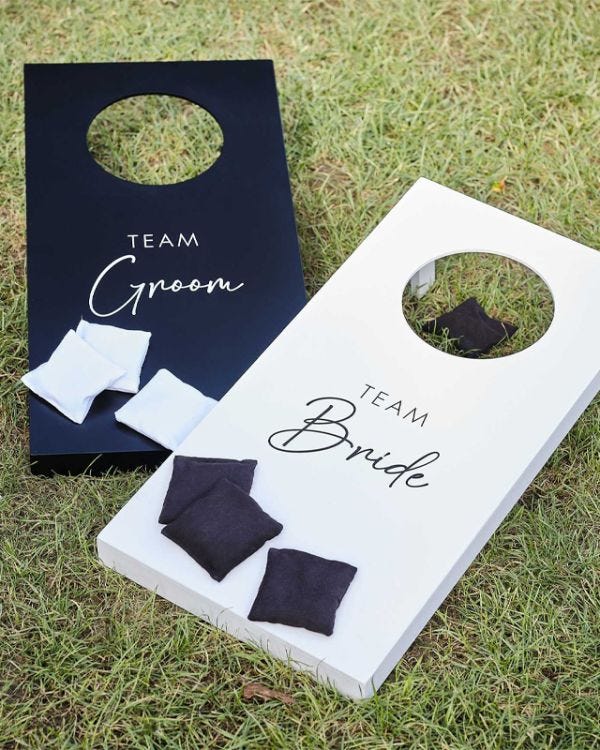 Rustic Romance Corn Hole Wedding Game - 60cm x 30cm (2pk)