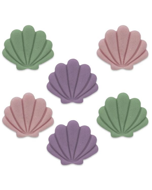 Mermaid Shell Sugar Toppers (6pk)