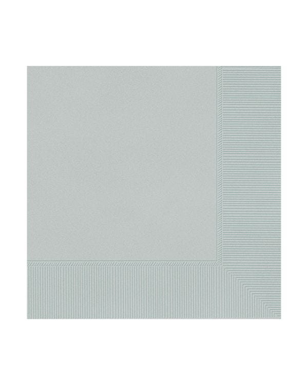 Silver Paper Napkins - 33cm (20pk)