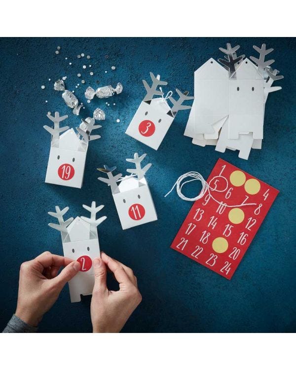 Reindeer Christmas Advent Calendar Boxes (24pk)