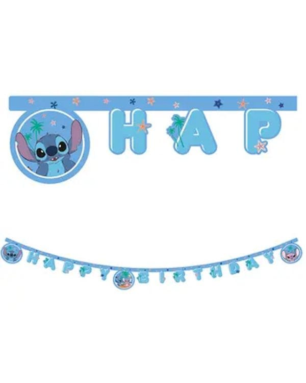 Disney Stitch Party Happy Birthday Paper Letter Banner - 2m