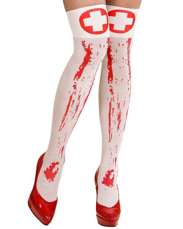 Bloody Over The Knee Nurse Socks