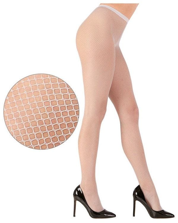 White Fishnet Tights - Adult