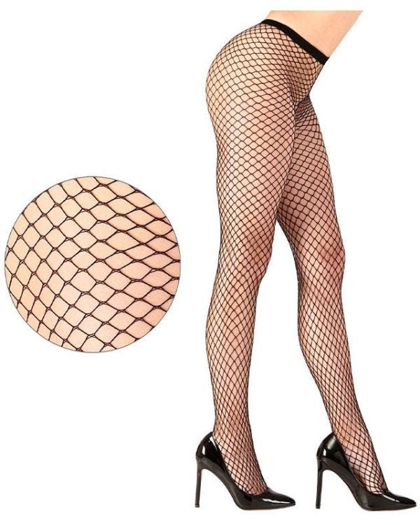 Black Wide Fishnet Tights - Adult