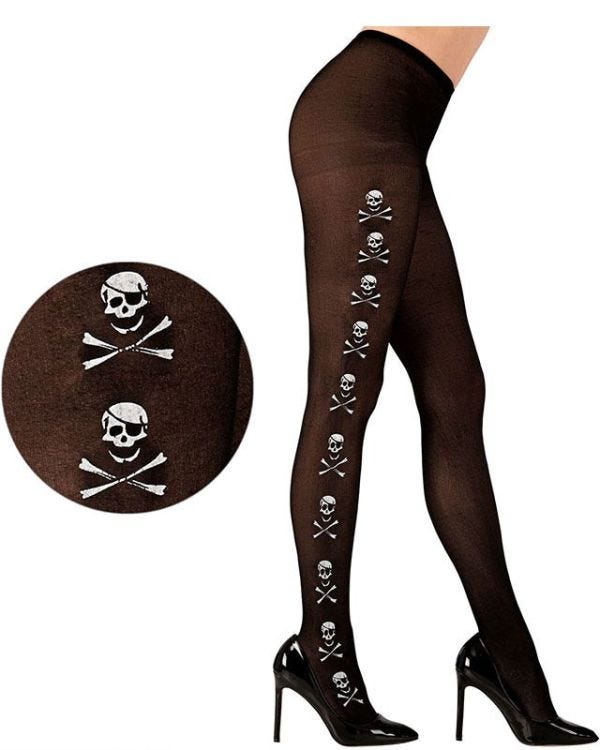 Black Tights with Skulls &amp; Bones- Adult