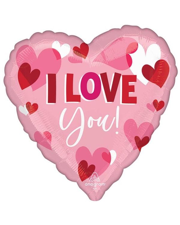 I Love You Playful Hearts Jumbo Balloon - 28&quot; Foil