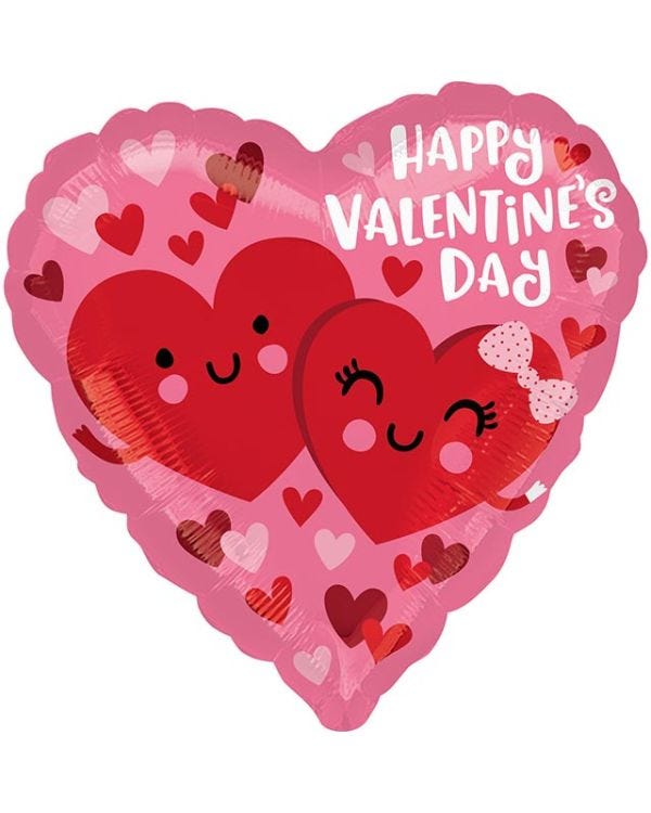 Happy Valentine&#039;s Day Hearts in Love Balloon - 18&quot; Foil