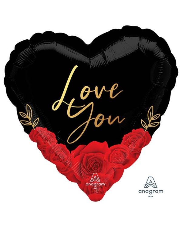 Love You Romantic Roses Balloon - 18&quot; Foil