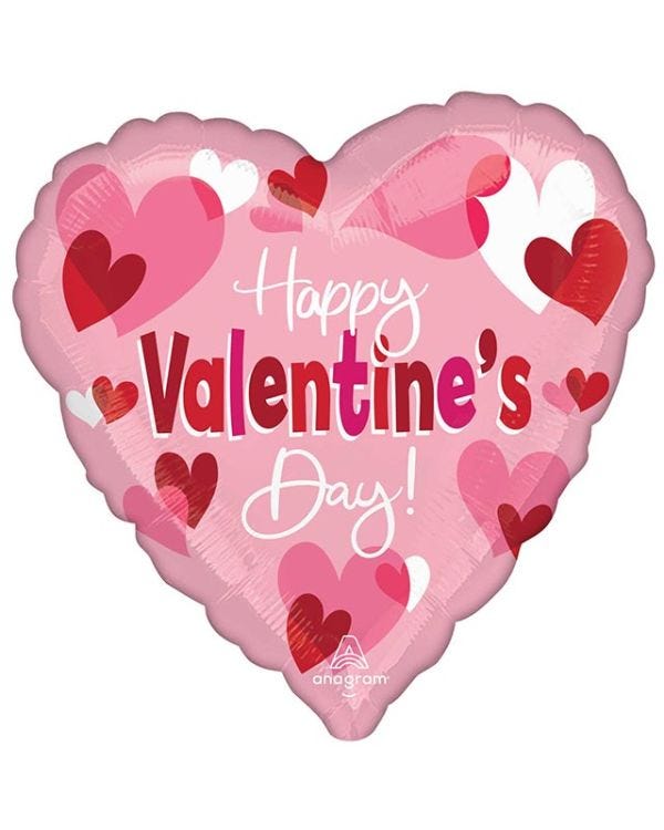 Happy Valentine&#039;s Day Playful Hearts Balloon - 18&quot; Foil