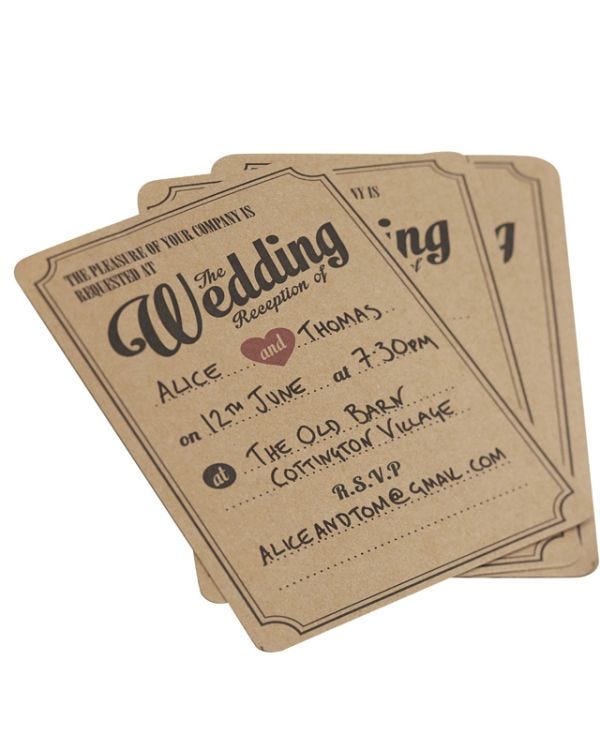 A Vintage Affair Wedding Reception Invitations
