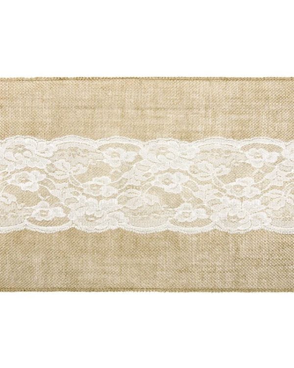 Jute Lace Table Runner - 2.75m x 28cm