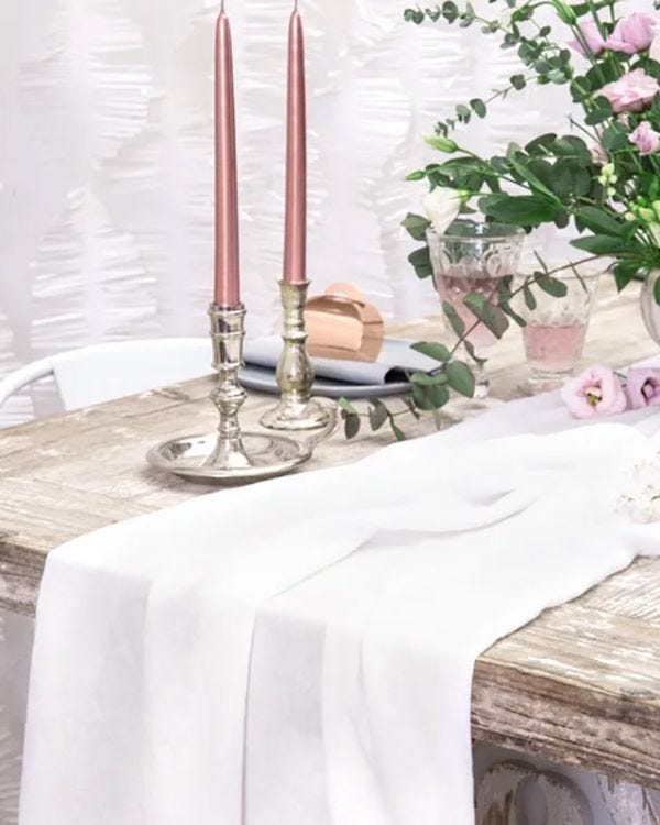 Cream Muslin Table Runner - 70cm x 5m
