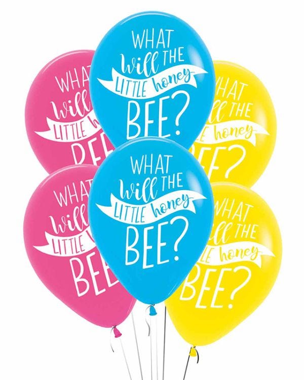 What Will It Bee Balloons - 11&quot; Latex (6pk)
