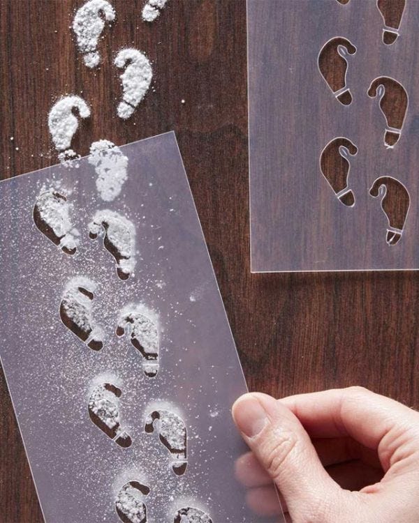 Festive Elf Foot Print Stencils