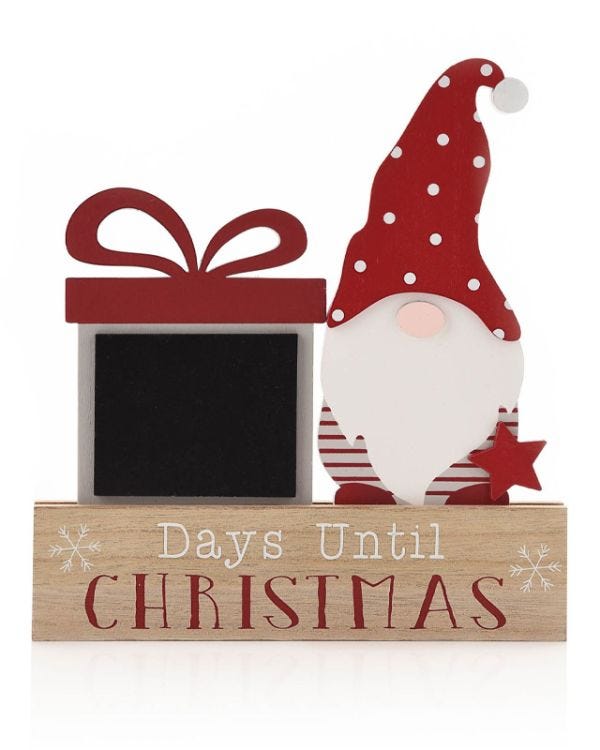 Wooden Santa Countdown Plaque - 22cm