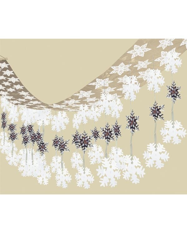 Snow Ceiling Decoration - 3.65m Foil Christmas Decoration