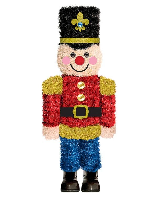 3D Tinsel Nutcracker Decoration - 37cm