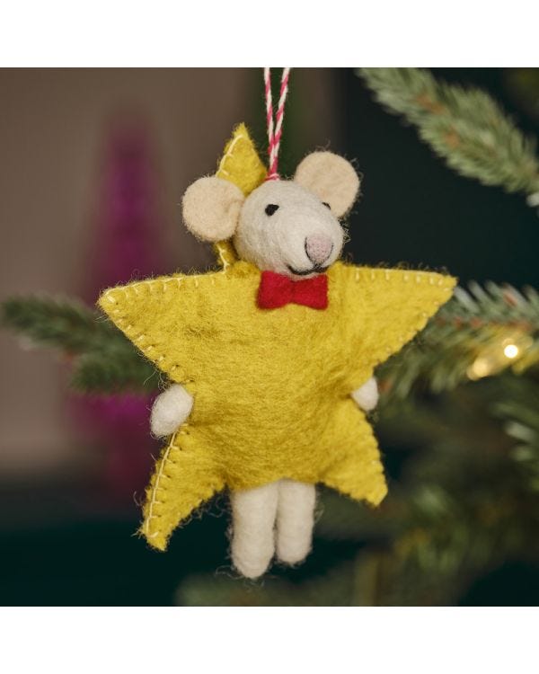 Tree Decorations - Felt Star Mouse