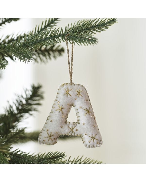 Tree Decorations - Monogram Letters - A