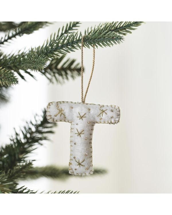 Tree Decorations - Monogram Letters - T
