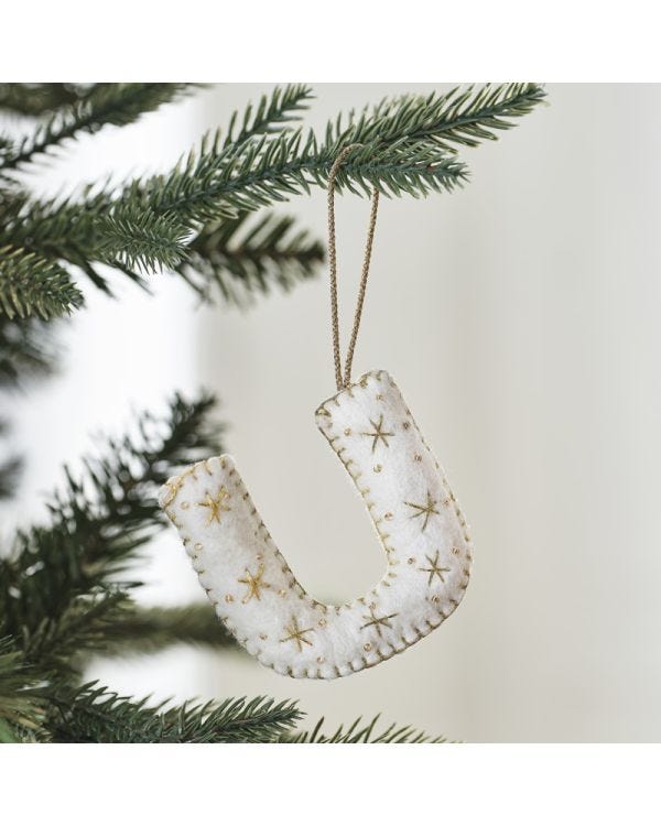 Tree Decorations - Monogram Letters - U
