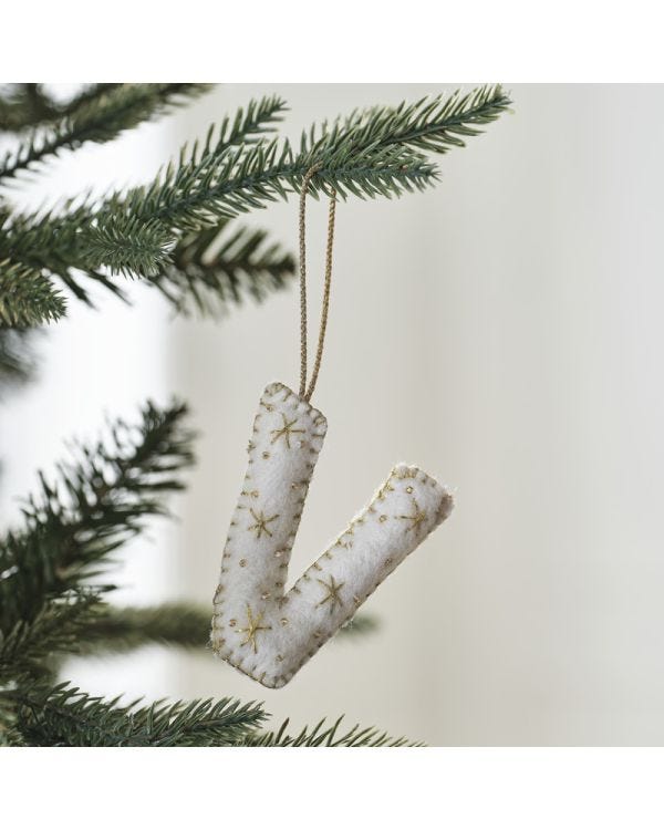 Tree Decorations - Monogram Letters - V