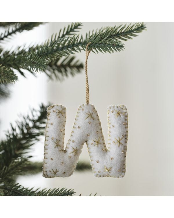 Tree Decorations - Monogram Letters - W