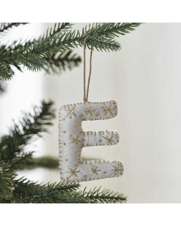 Tree Decorations - Monogram Letters - E