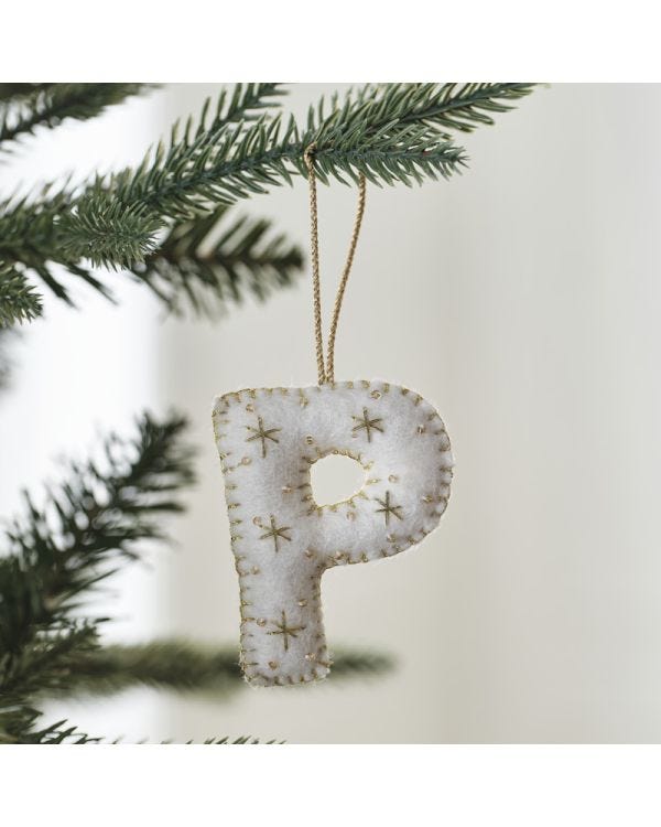 Tree Decorations - Monogram Letters - P