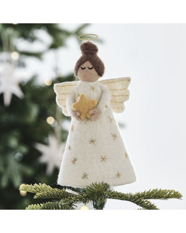 Tree Topper - Felt White Angel