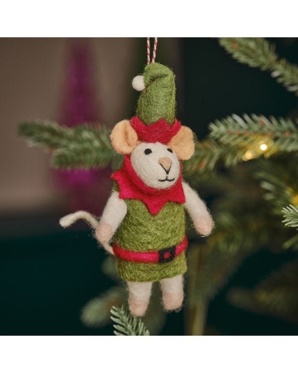 Tree Decorations - Felt Elf Mouse