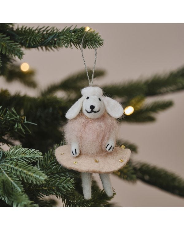 Tree Decorations - Felt Pink Poodle