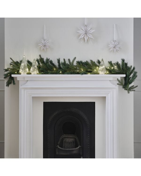 Green Pine Foliage Garland with LED Lights