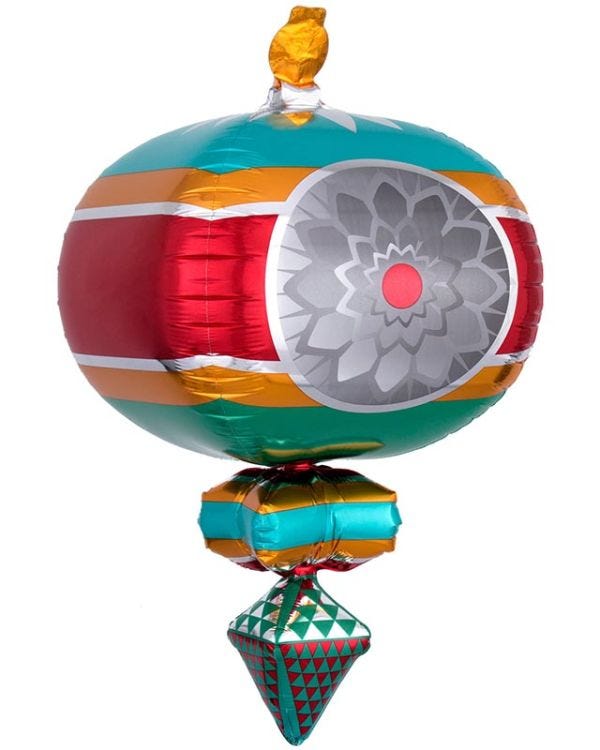 Retro Ornament Balloon - 23&quot; x 13&quot; Foil