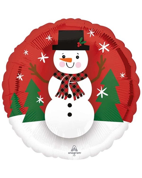 Smiley Snowman Christmas Balloon - 18&quot; Foil